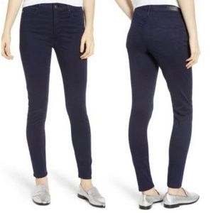 AG Farrah High Rise Skinny Dark Jeans Raw Hem 25